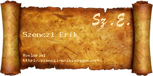 Szenczi Erik névjegykártya